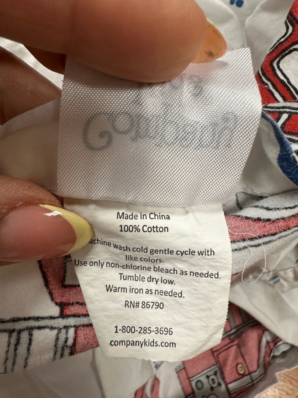 Like new! The Company Store twin fire truck duvet - Picture 4 of 6